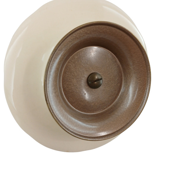 Vintage Franciscan Apple Brass Candle Holders – Hand Painted Ceramic Set of 2 - Picture 4 of 10